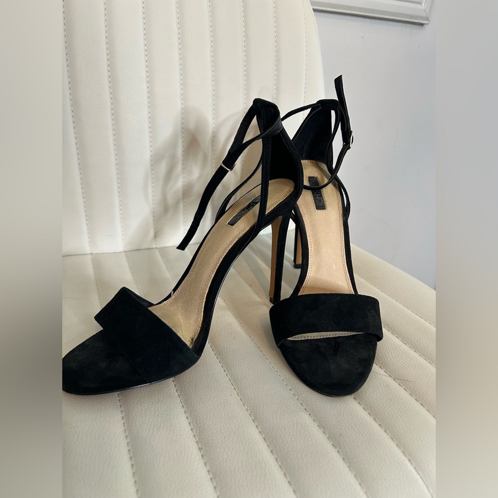 Topshop Black Strappy Heels- worn twice!